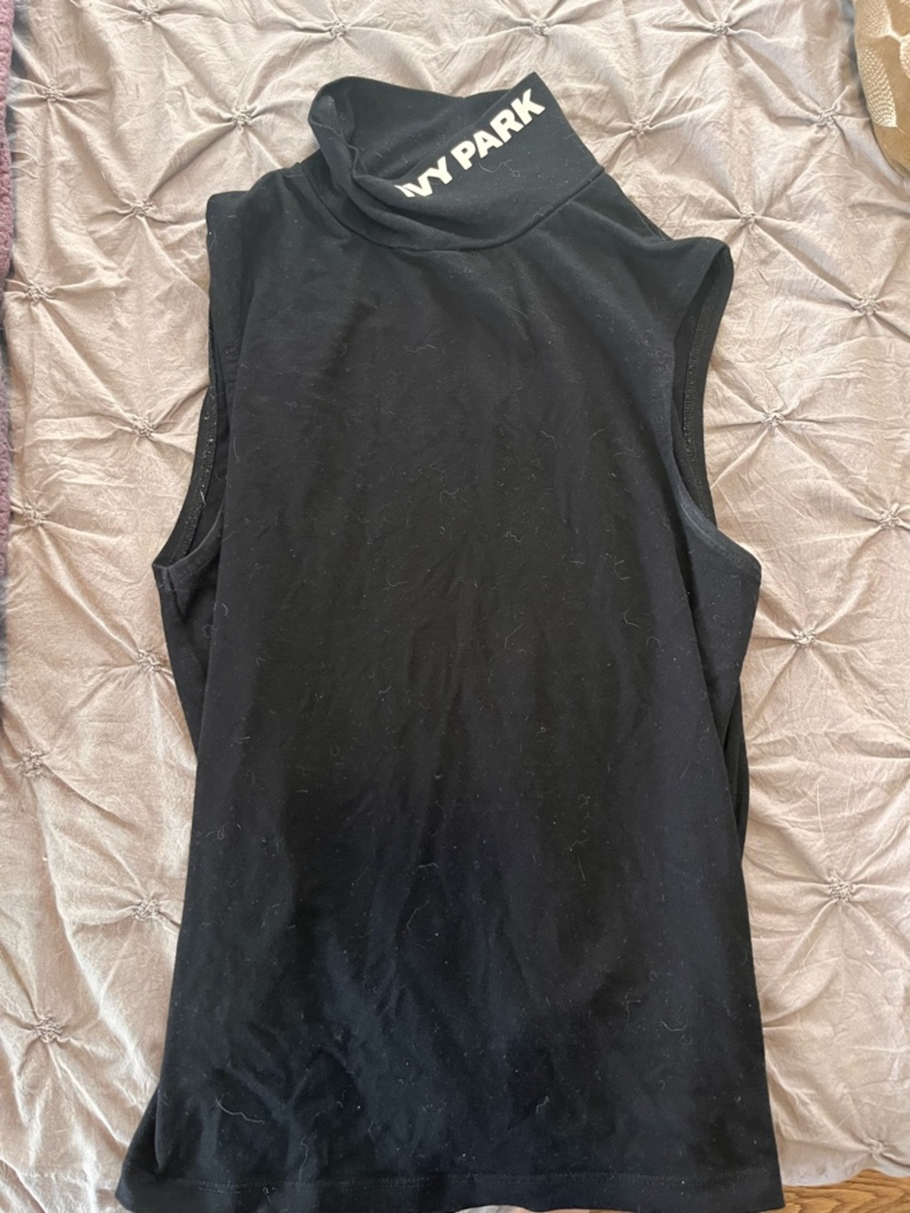 IVY PARK Black Sleeveless Mock Neck Tank
